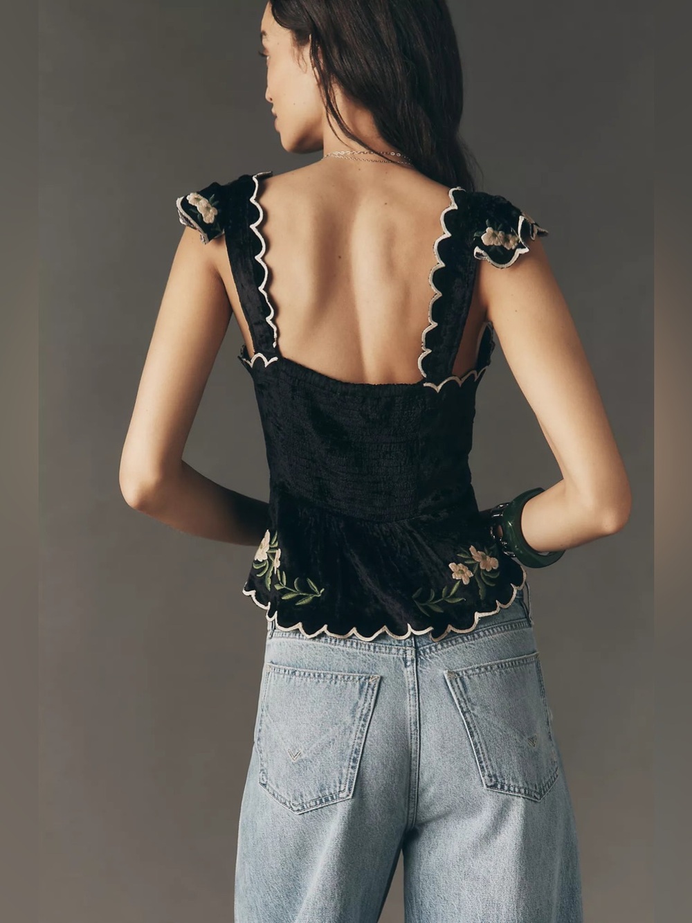 Maeve Anthropologie Waisted Scallop Blouse - Picture 4 of 4